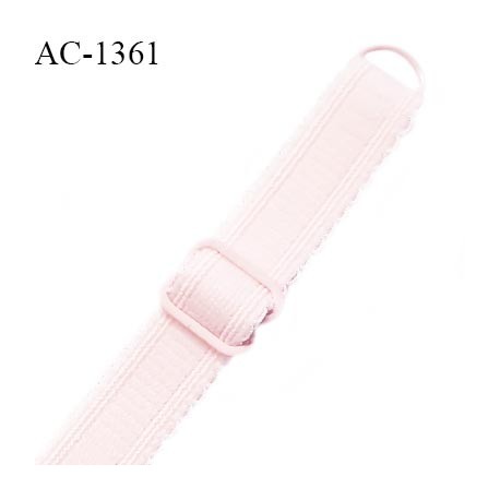 Bretelle lingerie SG 16 mm très haut de gamme couleur rose pâle candy avec 1 barrette 1 anneau longueur 30 cm prix à l'unité