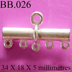 accessoire de colier longueur 34 mm diamètre 5 mm hauteur 19 mm biche de bère en métal vieilli patiné couleur argent étain 