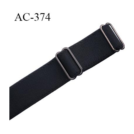 Bretelle 24 mm lingerie SG couleur noir brillant largeur 24 mm longueur 30 cm plus le réglage très haut de gamme prix à la pièce