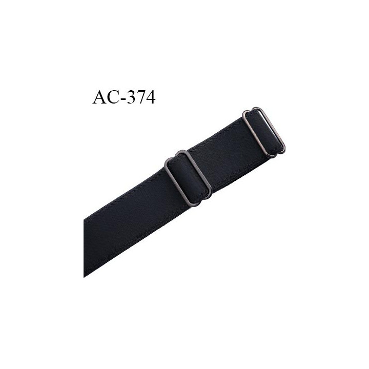 Bretelle 24 mm lingerie SG couleur noir brillant largeur 24 mm longueur 30 cm plus le réglage très haut de gamme prix à la pièce