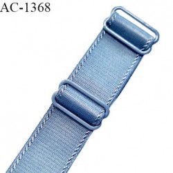 Bretelle lingerie SG 24 mm très haut de gamme couleur bleu glacier avec 2 barrettes largeur 24 mm longueur 16 cm prix à l'unité