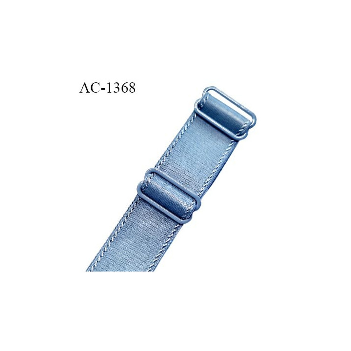 Bretelle lingerie SG 24 mm très haut de gamme couleur bleu glacier avec 2 barrettes largeur 24 mm longueur 16 cm prix à l'unité