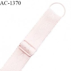 Bretelle lingerie SG 19 mm très haut de gamme couleur rose jasmin avec 1 barrette 1 anneau longueur 30 cm prix à l'unité