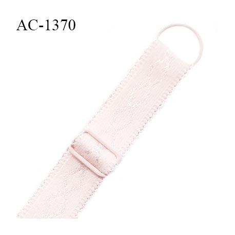 Bretelle lingerie SG 19 mm très haut de gamme couleur rose jasmin avec 1 barrette 1 anneau longueur 30 cm prix à l'unité