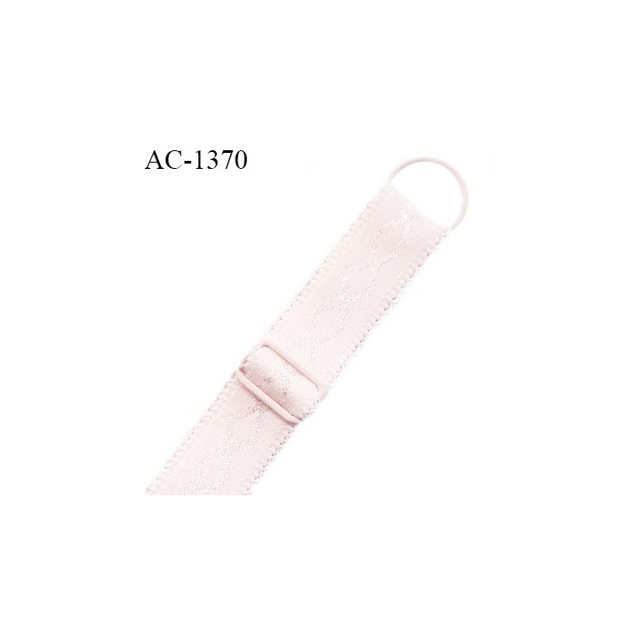 Bretelle lingerie SG 19 mm très haut de gamme couleur rose jasmin avec 1 barrette 1 anneau longueur 30 cm prix à l'unité