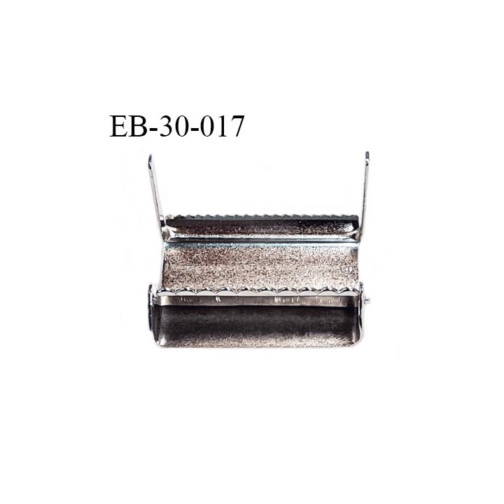 Boucle coulissant de serrage 33 mm couleur chrome brillant largeur du passage intérieur 31 mm prix à l'unité