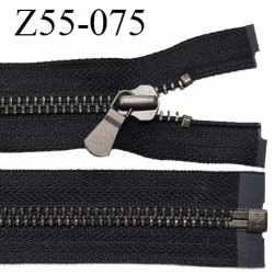 Fermeture zip YKK 56 cm séparable haut de gamme couleur noir zip glissière métal largeur 7 mm longueur 56 cm prix à l'unité