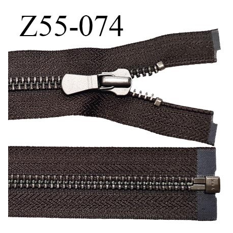 Fermeture zip YKK 56 cm séparable haut de gamme couleur marron foncé zip glissière métal longueur 56 cm prix à l'unité