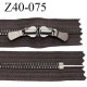 Fermeture zip YKK 40 cm haut de gamme couleur marron foncé double curseur longueur 40 cm zip métal largeur 7 mm prix à l'unité