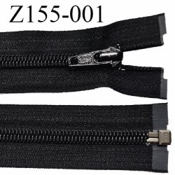 Fermeture zip YKK 155 cm séparable haut de gamme couleur noir glissière nylon longueur 155 cm largeur 8 mm prix à l'unité