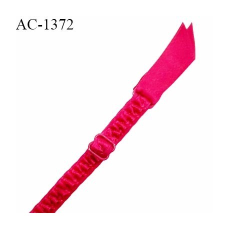 Jarretelle élastique haut de gamme avec ruban satin froncé couleur rose fuchsia réglable fabriqué en France prix à la pièce