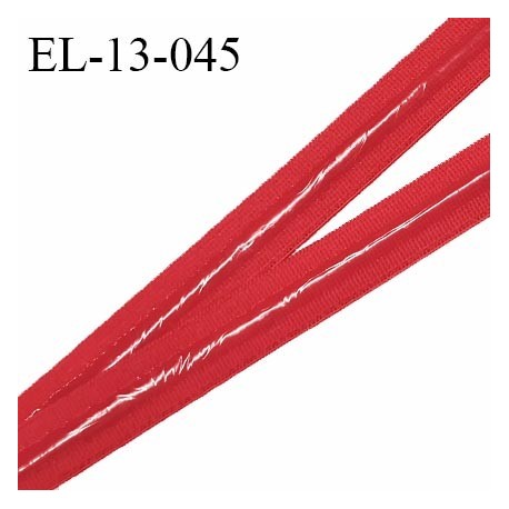 Elastique 13 mm anti-glisse haut de gamme couleur rouge coquelicot largeur 13 mm fabriqué en France prix au mètre