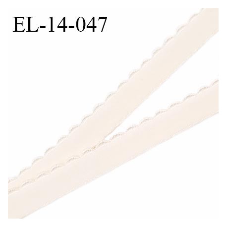 Elastique 14 mm bretelle lingerie haut de gamme fabriqué en France couleur talc élastique souple prix au mètre