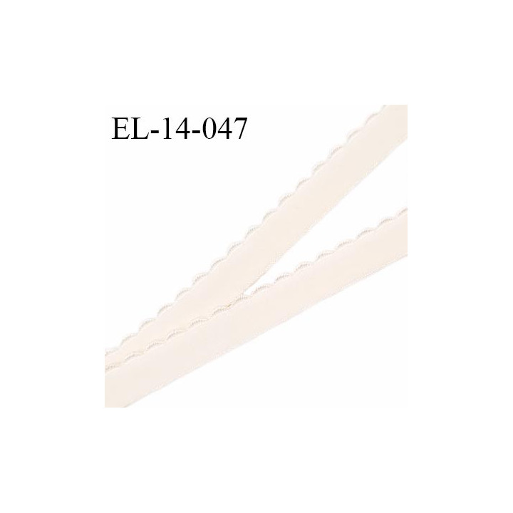 Elastique 14 mm bretelle lingerie haut de gamme fabriqué en France couleur talc élastique souple prix au mètre
