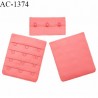 Agrafe 57 mm attache SG couleur rose corail 4 rangées 3 crochets largeur 57 mm hauteur 68 mm prix à l'unité