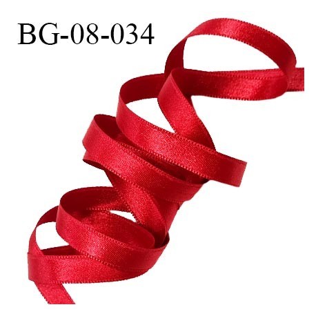 Galon ruban satin 8 mm haut de gamme couleur rouge brillant lumineux fabriqué en France pour une grande marque prix au mètre