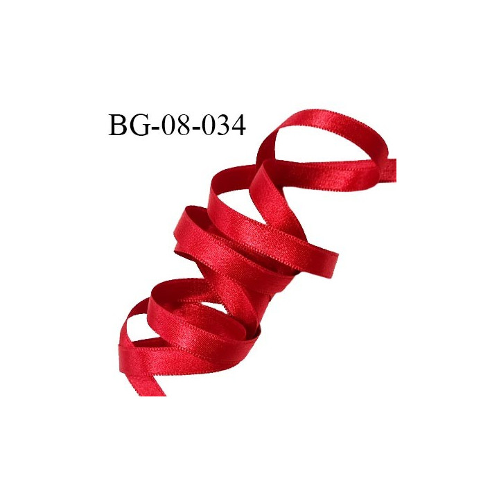 Galon ruban satin 8 mm haut de gamme couleur rouge brillant lumineux fabriqué en France pour une grande marque prix au mètre