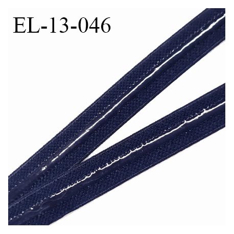 Elastique 13 mm anti-glisse haut de gamme couleur bleu marine largeur 13 mm fabriqué en France prix au mètre