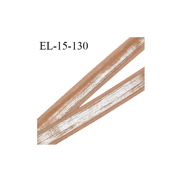 Elastique 15 mm anti-glisse haut de gamme couleur chair foncé largeur 15 mm fabriqué en France prix au mètre