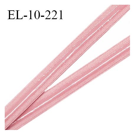 Elastique 10 mm anti-glisse haut de gamme couleur rose largeur 10 mm fabriqué en France pour une grande marque prix au mètre