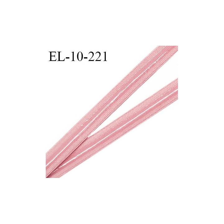 Elastique 10 mm anti-glisse haut de gamme couleur rose largeur 10 mm fabriqué en France pour une grande marque prix au mètre