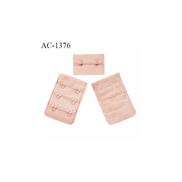 Agrafe 38 mm attache SG haut de gamme couleur chair rosé 3 rangées 2 crochets fabriqué en France prix à l'unité