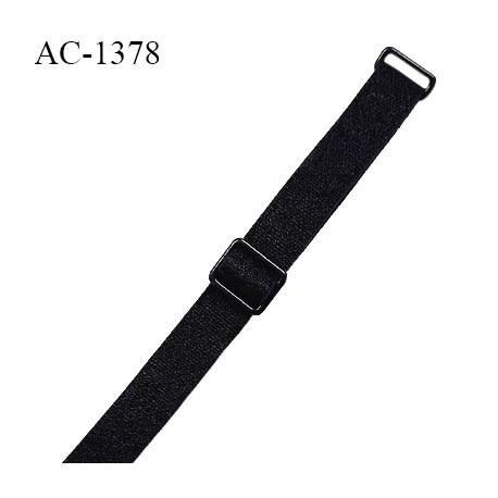 Bretelle lingerie SG 10 mm très haut de gamme couleur noir brillant avec 2 barrettes largeur 10 mm longueur 20 cm prix à l'unité