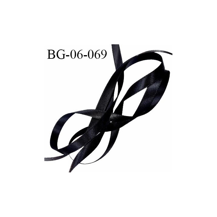 Galon ruban satin haut de gamme 6 mm couleur noir lumineux fabriqué en France pour une grande marque prix au mètre