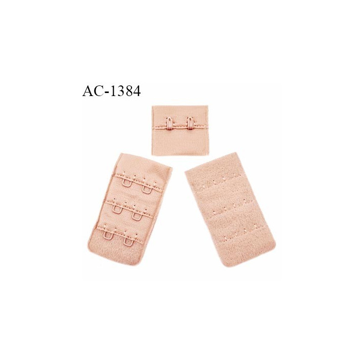 Agrafe 30 mm attache SG haut de gamme couleur chair rosé 3 rangées 2 crochets fabriqué en France prix à l'unité