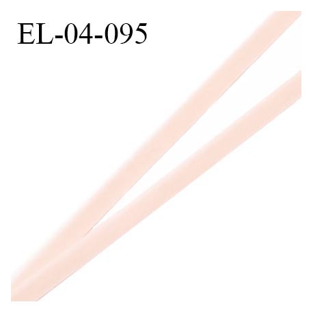 Elastique 4 mm fin spécial lingerie élastique souple style velours couleur rose poudré fabriqué en France prix au mètre