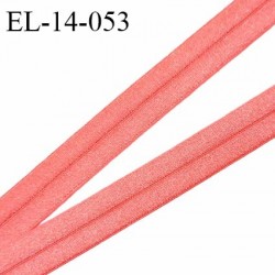 Elastique lingerie 14 mm pré plié haut de gamme couleur rose pamplemousse brillant largeur 14 mm prix au mètre