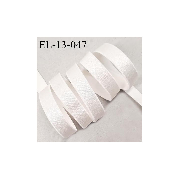 Elastique lingerie 13 mm couleur talc brillant largeur 13 mm bonne élasticité allongement +80% prix au mètre