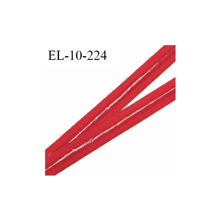 Elastique 10 mm anti-glisse haut de gamme couleur rouge coquelicot largeur 10 mm fabriqué en France prix au mètre