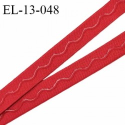 Elastique 13 mm anti-glisse haut de gamme couleur rouge largeur 13 mm fabriqué en France prix au mètre