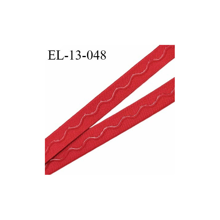 Elastique 13 mm anti-glisse haut de gamme couleur rouge largeur 13 mm fabriqué en France prix au mètre