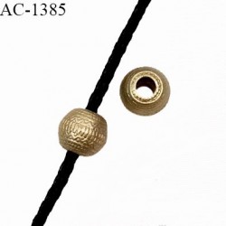 Perle ronde en pvc couleur laiton diamètre 11 mm pour cordon de 3 mm de diamètre prix à l'unité