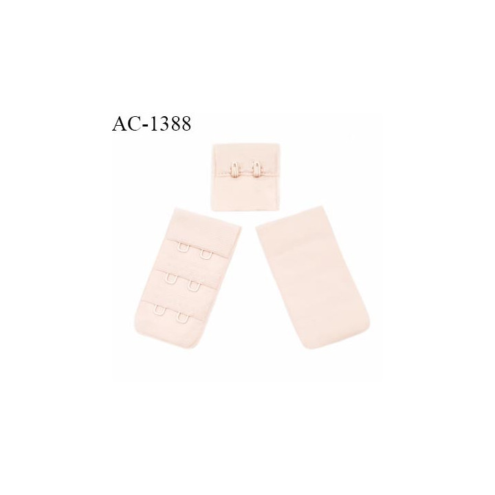 Agrafe 30 mm attache SG haut de gamme couleur rose pâle 3 rangées 2 crochets fabriqué en France prix à l'unité