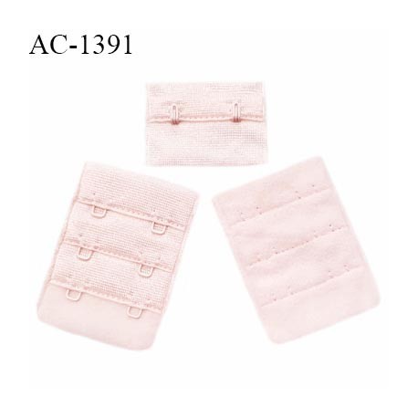 Agrafe 38 mm attache SG haut de gamme couleur rose dragée brillant 3 rangées 2 crochets prix à l'unité