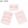 Agrafe 38 mm attache SG haut de gamme couleur rose dragée brillant 3 rangées 2 crochets prix à l'unité