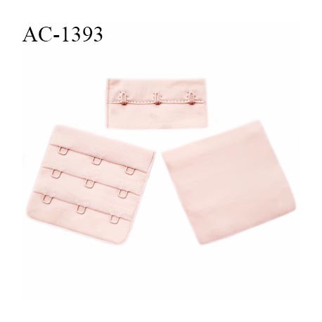 Agrafe 57 mm attache SG haut de gamme couleur rose pastel 3 rangées 3 crochets fabriqué en France prix à l'unité