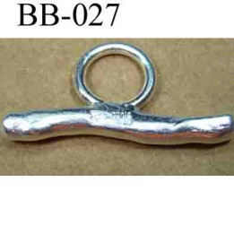 accessoire fermoir colier bracelet largeur 30mm hauteur 15 mm biche de bère en métal couleur argent diam intérieur anneau 8mm