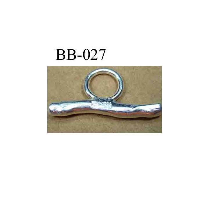 accessoire fermoir colier bracelet largeur 30mm hauteur 15 mm biche de bère en métal couleur argent diam intérieur anneau 8mm