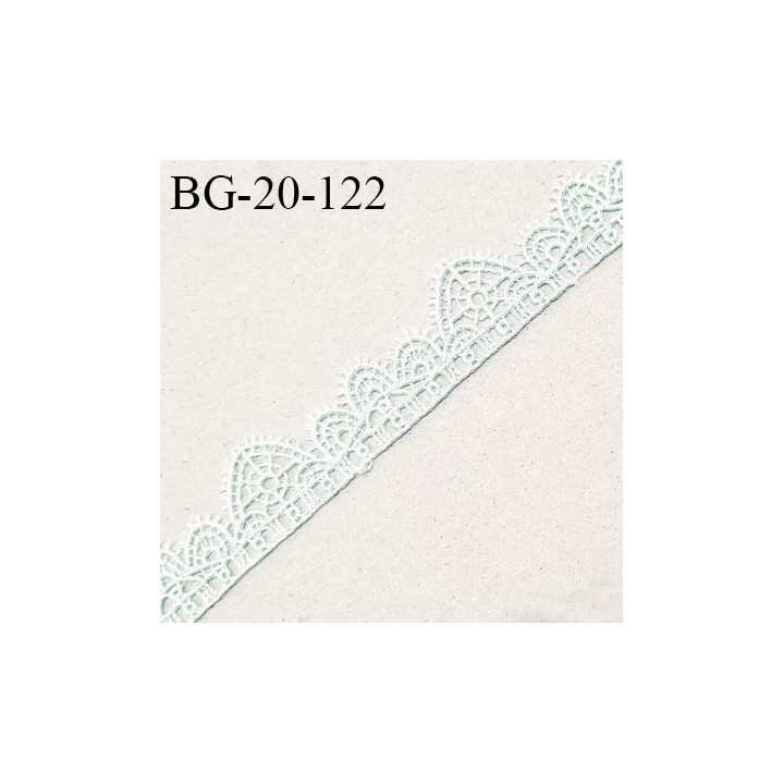 Galon ruban guipure 20 mm motif fleurs couleur menthe douce largeur 20 mm prix au mètre