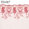 Dentelle broderie sur tulle 24 cm très haut de gamme largeur 24 cm couleur rose et chair prix pour 10 cm de longueur