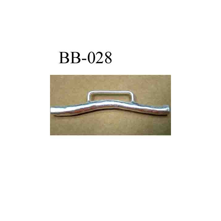 accessoire fermoir  largeur 75 mm hauteur 15 mm biche de bère en métal couleur argent largeur intérieur 27 mm