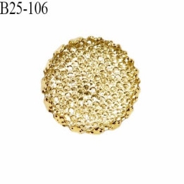Bouton 25 mm en pvc couleur cristal et or accroche avec un anneau diamètre 25 mm prix à la pièce