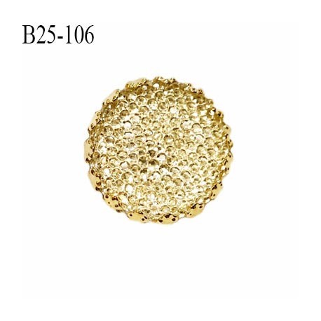 Bouton 25 mm en pvc couleur cristal et or accroche avec un anneau diamètre 25 mm prix à la pièce