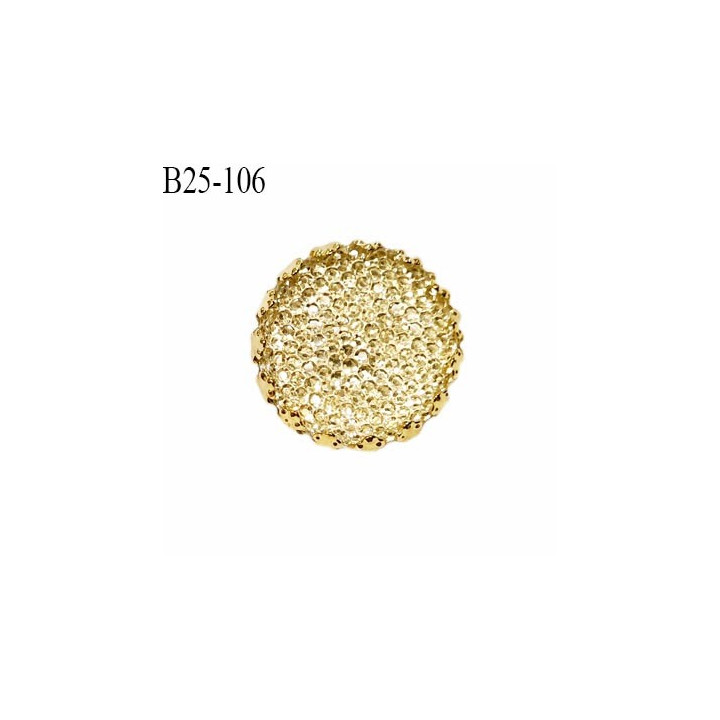 Bouton 25 mm en pvc couleur cristal et or accroche avec un anneau diamètre 25 mm prix à la pièce