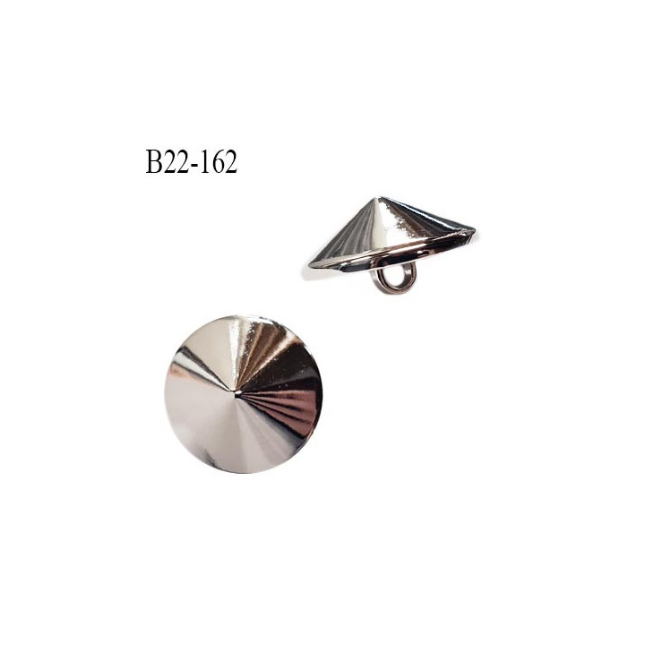Bouton 22 mm pvc couleur chrome diamètre 22 mm accroche avec un anneau prix à la pièce