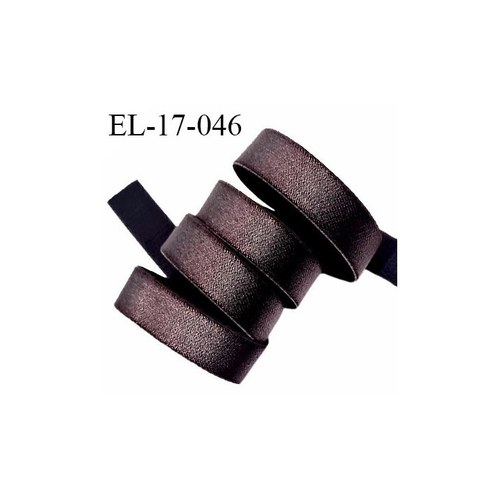 Elastique 16 mm lingerie haut de gamme couleur marron teck brillant largeur 16 mm bonne élasticité prix au mètre